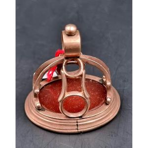 Stamp Pendant In Gold And Carnelian Period Early 19th Century Virgin Table