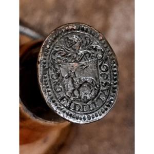 Seal Stamp Matrix Greyhound Dog Motto Fidelitas Period Late 17th / Early 18th Century