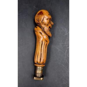 Seal Stamp Matrix Unidentified Coat Of Arms Boxwood Handle Carved With A Character