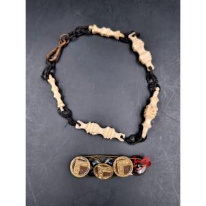 Curious Bracelet Made Up Of 5 Bone Balusters With Different “grades” Freemasonry