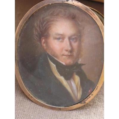 Beautiful Miniature On Ivory Era XIX Century