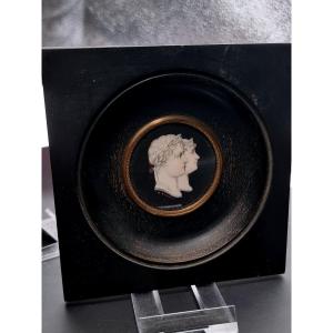 Miniature Napoleon And Marie-louise In Profile Illegible Signature