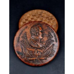 Circular Box In Pressed And Carved Wood Louis Philippe I King Of The French