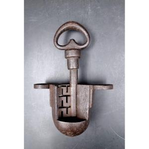 Key And Its Wrought Iron Lock Large Key Locksmith Exercise?