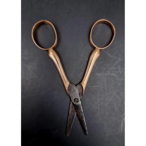 Pair Of Gold And Steel Scissors Hallmarked Paris 1784 Gross Weight 16.2 Gr