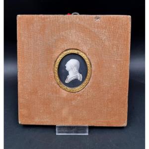 Miniature Grisaille Profile Of King Louis XVI 18th Century Period