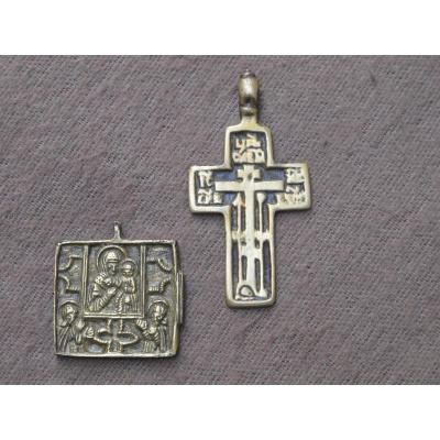 And Russian Cross Medallion Bronze Era Beginning XIX Century