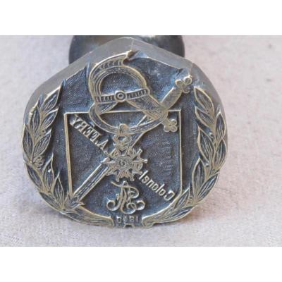 Stamp Colonel Bronze Seal A Fery 1840 Military Helmet Saber Legion Of Honor