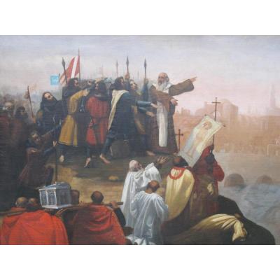 Table Preaching Crusade Stone The Hermit Harangue The Crusaders In Front Of Jerusalem