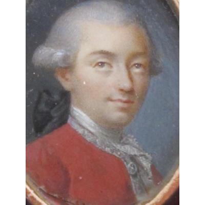Miniature Family Amédée De Savoie Man In The Red Jacket Louis XVI 18th Century