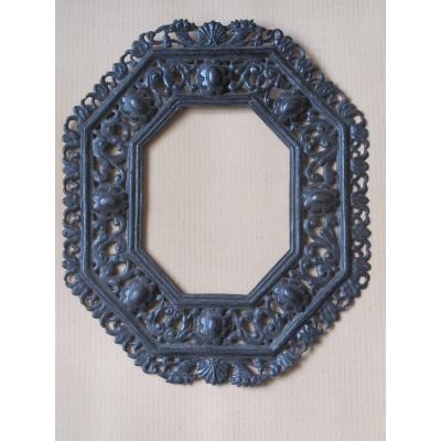Amazing Octagonal Openwork Iron Frame Shell Cornucopia