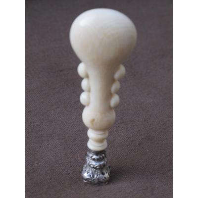 Very Beautifully Carved Silver Matrix Stamp Seal