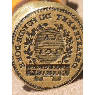 Stamp Bronze Seal Criminal Court Department Of Puy De Dome La Manche Boxwood Law