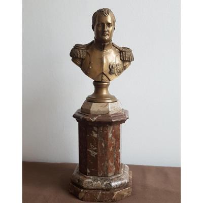 Bronze Bust Of Napoleon Finely Chiseled Marble Base Beautiful Details Sculpture Statue
