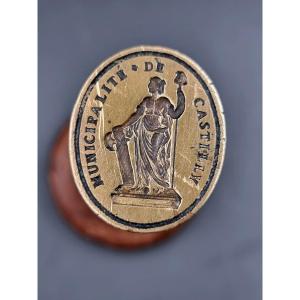 Stamp Seal Revolutionary Matrix Municipality Of Castilly Calvados Normandy Region