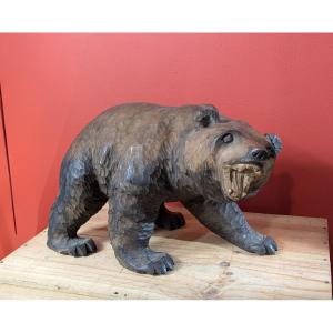Growling Bear, Ainu Carved Wood, Japan, Circa 1970 #4