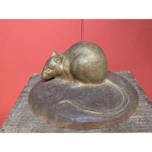 The Rat - Wooden Statuette, 1924 - By Seiichi Kineya 1897-1970 #744