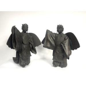The Butterfly Dancers - Bronze - 1901 By Tatsugoro Okajima (1880 -1962) #742 