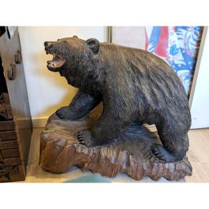 Large Ainu Bear, Japan 1960-70 - Wood - Monoxyl H64 Cm