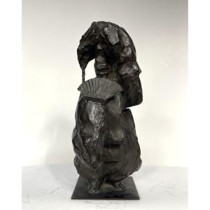 Noh Theatre Dancer - Bronze By Shokichi Hata 1882 - 1966 #709
