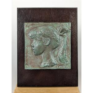 Bronze Relief "the Horse's Tail" By Toshito Hosono (1932-2024) Circa 1960 - #789