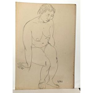 Nude Study - Graphite Circa 1930 - Yoshitsune Kuroda 1909 - 1998 - #849ss2
