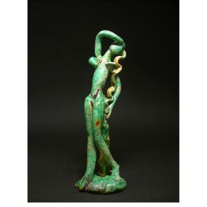 Green Nude - Glazed Terracotta Circa 1950 By Masaru Kinouchi 1892-1977 #209