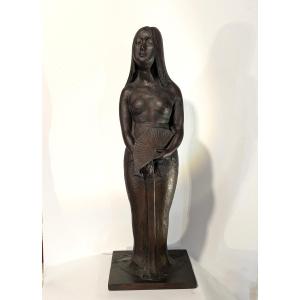 Naked Geisha - Bronze 71cm - Circa 1970 - Taikei Ogawa 1898-1980 #915