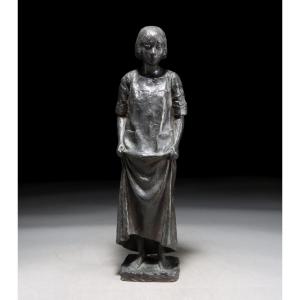 Young Girl In A Tunic - Bronze Circa 1970-80 #39