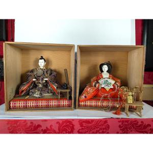 Hina Matsuri Dolls - Imperial Couple - Japan Circa 1950 #378-24