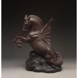 Art Deco Hippogriff In Bronze Circa 1930 - Uichi Ogura 1881-1962 #592