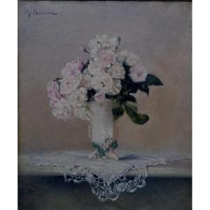 Gustave Barrier (1871 - 1953) - Oil On Canvas - Still Life With Flowers -