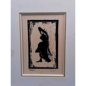 Albert Marquet 1875-1947 - Woodcut - The Widow Around 1903 - Signature Stamp And Numbered