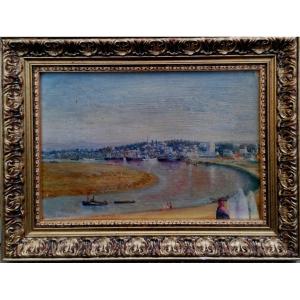 Oil On Canvas - Orientalist School - North African Port - 20th Century - Signature - Painting -