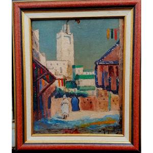 Oil On Cardboard - Orientalist School - Guigonnet 1929? - Post Impressionist -