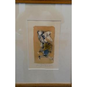 Mixed Technique - Miriam Tinguely - Ink - Watercolor - Gold Leaf - Vaudoise And Swiss School