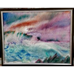 Acrylic On Paper - Abstract Landscape - Signature "janik"? - 