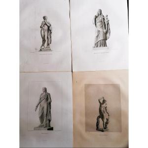 Four Mythological Engravings 16/60 - Fauna - Messalina - Livia As A Muse - Fauna - 19th Century -