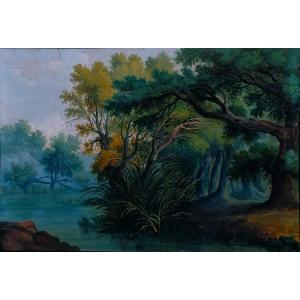Gouache On Laid Paper - 18th Or 19th Century - Forest - Northern School?