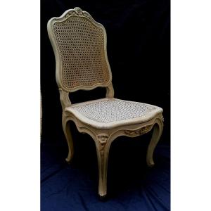 Louis XV Or Regency Relaqued And Cane Chair - 18th Century