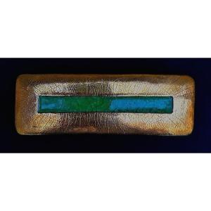 Mithe Espelt - Stained Glass Model Box - Ceramic And Crystal Glass - Crackle Gold -