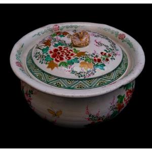 Terrine - Broth - Japanese Ceramic - Naturalist Decoration - Satsuma - 19th Century 