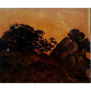 Oil Painting - Barbizon School - Signed And Dated 1904 - Follower Of Theodore Rousseau -