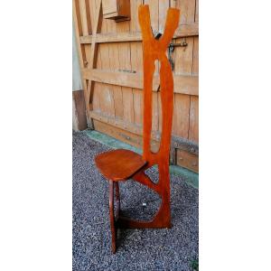 Floor Lamp And Shelf - Brutalist Art - Wood - Design - 20th Century - Sculpture ?