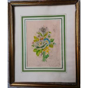 Vittorio Guidotti - Watercolor - Bouquet Of Flowers - XXeme - 1/3