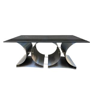 Brushed Steel Coffee Table 