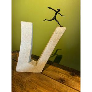 Modern V-shaped Sculpture