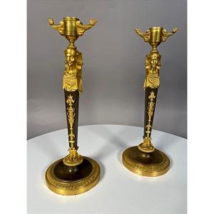 Pair Of Empire Candlesticks 