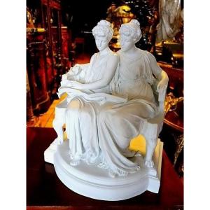 Neoclassical Group In Biscuit Porcelain 