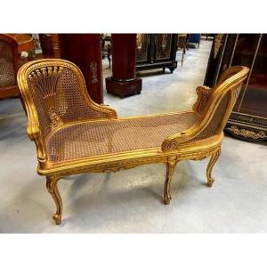 Small Shaped Bench In Gilded Wood